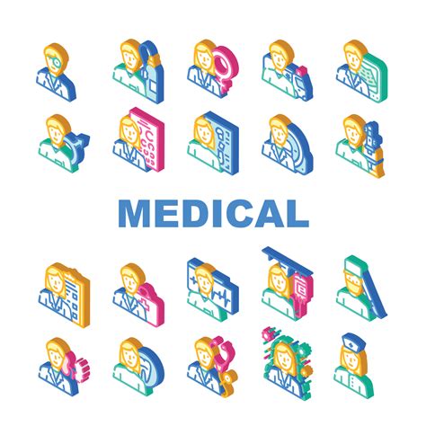 Medical Speciality Health Treat Icons Set Vector Vector Art At