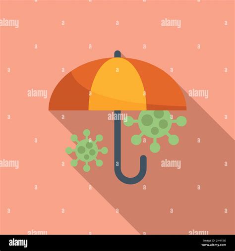 Virus Protection Umbrella Icon Flat Vector Drug Medicine Medical