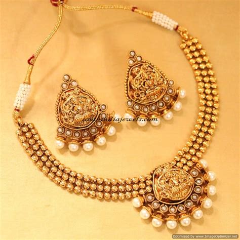 Artificial Temple Jewellery Necklace Set South India Jewels