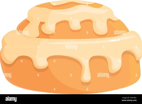 Baked Cinnamon Roll Bun Icon Cartoon Vector Sugar Menu Coffee Cuisine