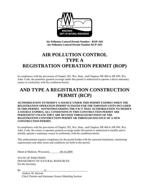 Pdf Air Pollution Control Type A Registration Operation Permit And Dokumentips