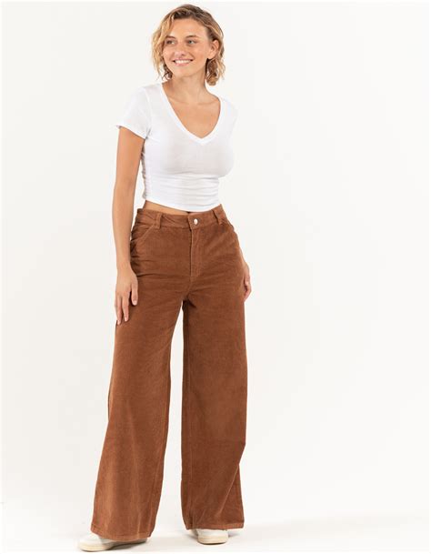 Rsq Wide Leg Womens Corduroy Carpenter Pants Brown Tillys