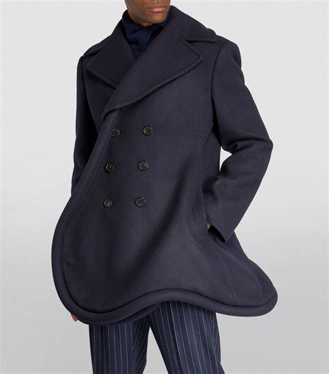 Mens Jw Anderson Navy Bumper Pea Coat Harrods Countrycode