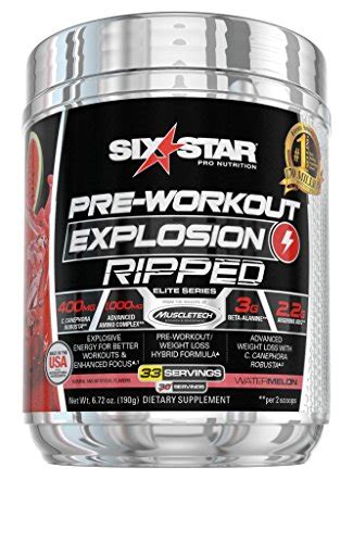 Six Star Explosion Ripped Pre Workout Thermogenic Preworkout Energy