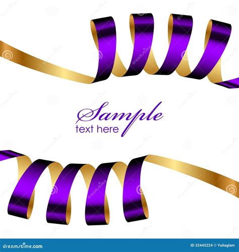 Purple And Gold Ribbon Frame Stock Vector Illustration Of Paper