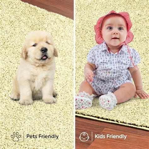 Ambiant Pet Friendly Solid Color Area Rugs Yellow X Rectangle