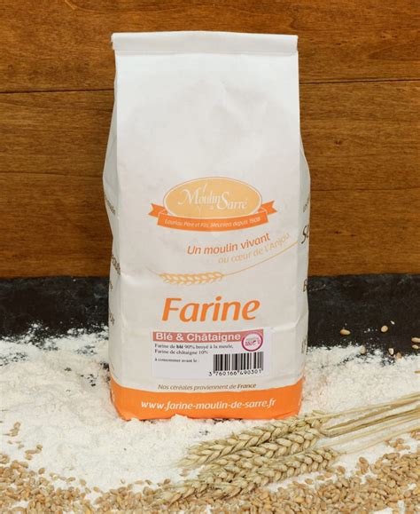 Farine De Blé Et Châtaigne Bio 1kg Farine Du Moulin De Sarré