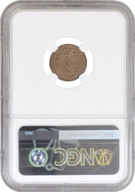 Belgium Centime Der Ngc Ms Rb King Leopold Ii