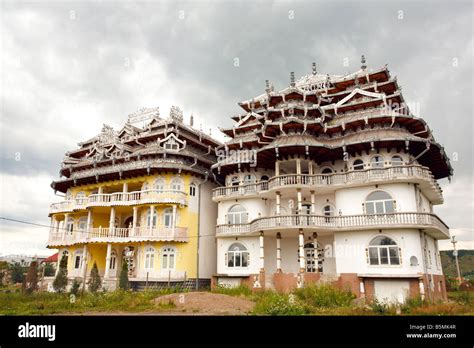 Rich Gypsy House Near Baia Mare Transylvania Romania Stock Photo
