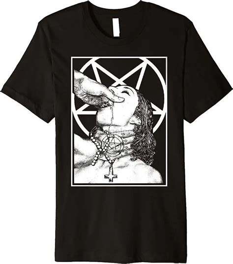 Novo Popular Choke Me Satan Profano Freira Desobediente Sexy Premium T Shirt