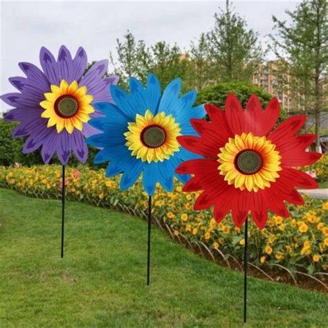 Toys Decoration Windmill Pinwheel Outdoor Pvc Sunflower 1pc Double