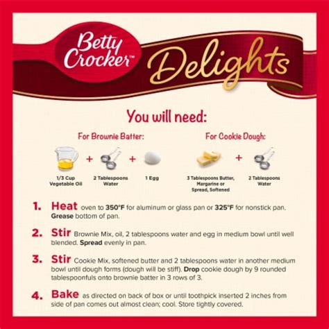 Betty Crocker Delights Peanut Butter Cookie Brownie Bar Mix Oz