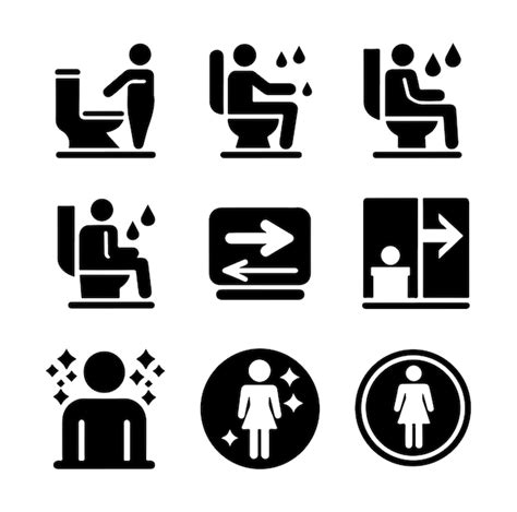 Toilet Sign Vector Set Of Toilet Signs Silhouette Vector Premium AI