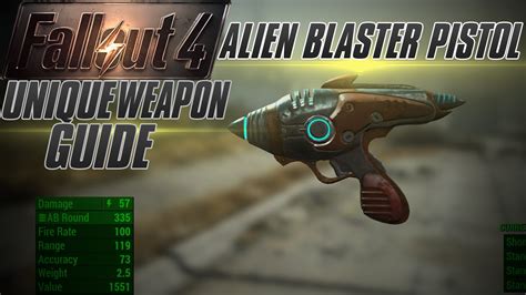 Fallout 4 Alien Blaster Pistol Unique Weapon Guide Youtube