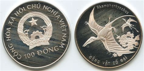 Vietnam 100 Dong (100 Đồng) 1993 H0961 - Dinosaurus Pterodactyl Rhamphorhynchus Reptile Proof ...