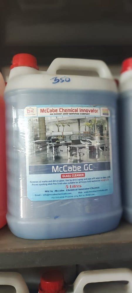 Screw Cap 5L McCabe Liquid Glass Cleaner Packaging Type Can At Rs 350