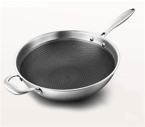 Wok En Acier Inoxydable Compatible Avec Toutes Les Plaques De Cuisson