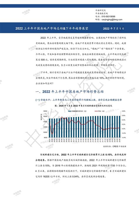 中指云 中指报告 《中指丨2022上半年中国房地产市场总结and下半年趋势展望 快报》