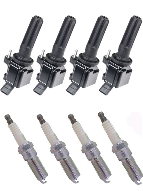 Set Of 4 ISA Ignition Coils And 4 NGK Spark Plugs Compatible With 2007