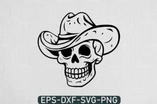 Cowboy Skeleton Svg Western Skull Svg Graphic By Uzzalroyy