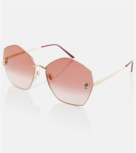 Panth Re De Cartier Oversized Sunglasses In Red Cartier Eyewear