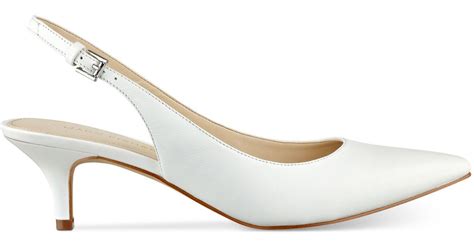 Marc Fisher Tiffani Kitten Heel Slingback Pumps In White Lyst