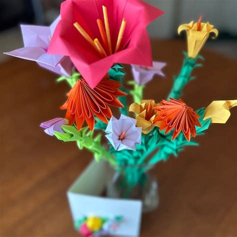 Multifloral Origami Bouquet Etsy