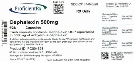 Ndc Cephalexin Capsule Oral Label Information Details