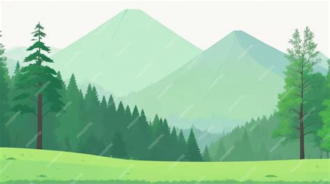 Premium AI Image | A Drawing of Mountain Trees