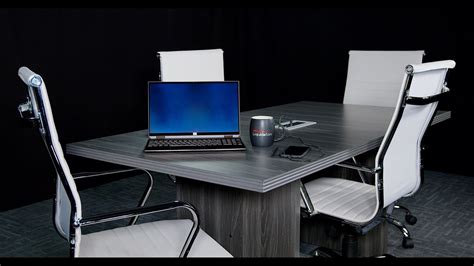 Modern Gray Rectangular Ft Conference Room Table For Up To People