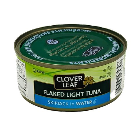 Tuna Flaked Light Skipjack In Water Clover Leaf 170g