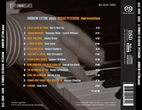 Andrew Litton A Tribute To Oscar Peterson Sacd Opus3a