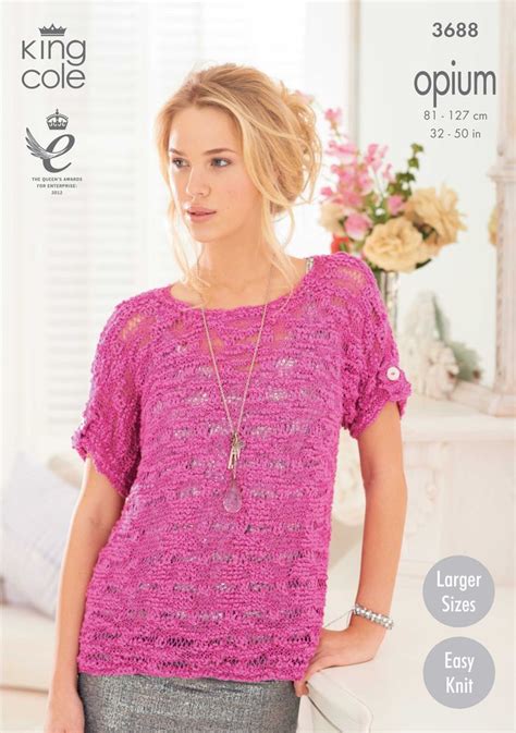 Ladies Tops King Cole Womens Tops Jumper Knitting Pattern Knit Jumper