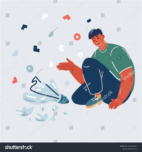 Cartoon Vector Illustration Man Broke His Stock Vector (Royalty Free ...