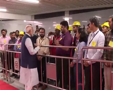 Pm Modi Takes Metro Ride To Inaugurate Delhi Airport Metro Line Extension