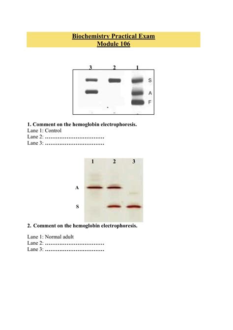 Solution Biochemistry Practical 106 Studypool