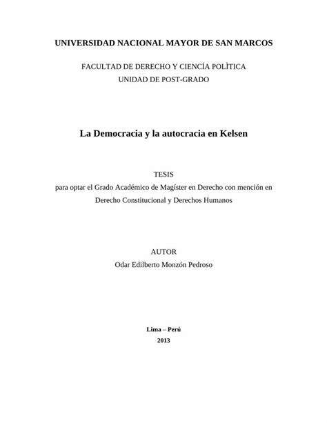 Pdf La Democracia Y La Autocracia En Kelsen Core Ac Uk Pdf File