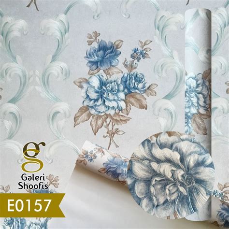 Wallpaper Vinyl Premium Bunga RONA E0154 E0155 E0156 E0157 Galeri