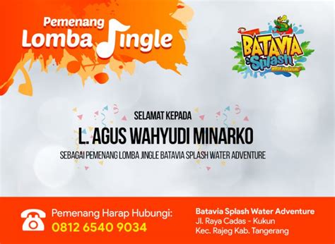 Pemenang Lomba Jingle Batavia Splash Puri Jaya