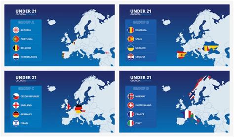 Mapa De Europa Con Mapas Marcados De Pa Ses Que Participan En El Torneo