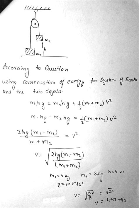 Two Objects Are Connected By A Light String Passing Over A Light