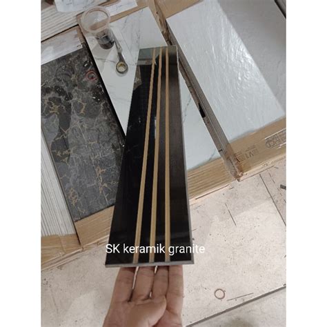 Jual Stepnosing Granit 10x60 Hitam Nosing Gold Shopee Indonesia