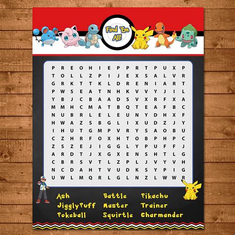 Pokemon Word Search Printable Printable Templates Free