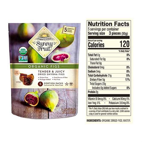 Sunny Fruit Organic Figs G Snack Packs