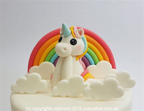 Unicorn Rainbow Clouds Cake Topper 3d Pastel Colour Birthday Etsy