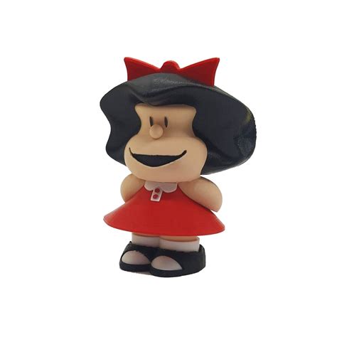 Action FIgure Mafalda Toyart Vestido Vermelho 8cm De Altura