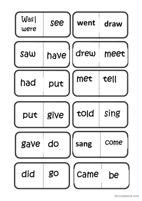 Irregular Verbs Dominoes For Begin Deutsch Daf Arbeitsbl Tter Pdf Doc