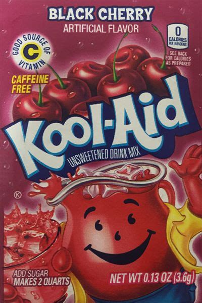 Kool Aid Black Cherry Unsweetened Soft Drink Mix Packets 013 Ounce