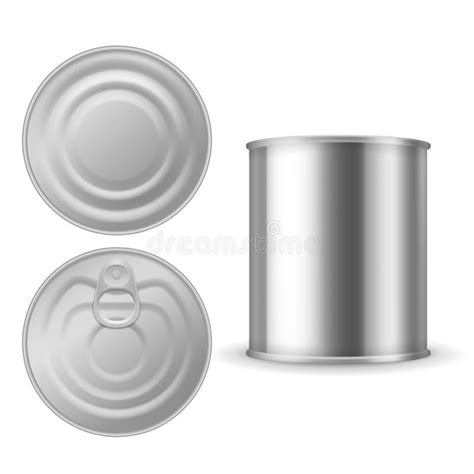 Metal Tin Can Canned Foods Mockup Aluminium Steel Package Closed With