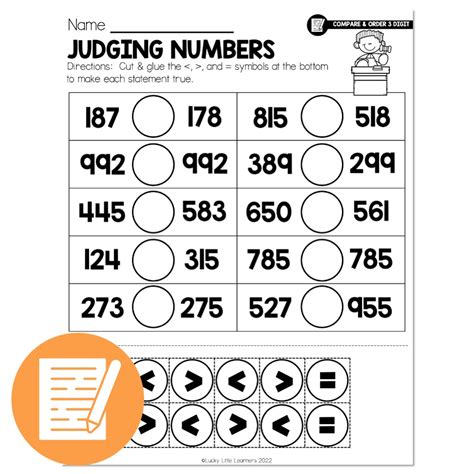 Lucky To Learn Math Compare And Order 3 Digit Numbers Lesson 1 15 Independent Practice